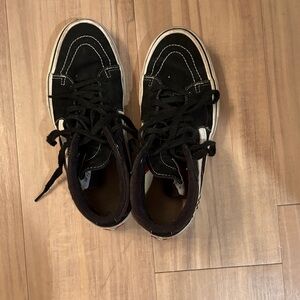 Vans Black High-Top Skate Sneakers with White Trim